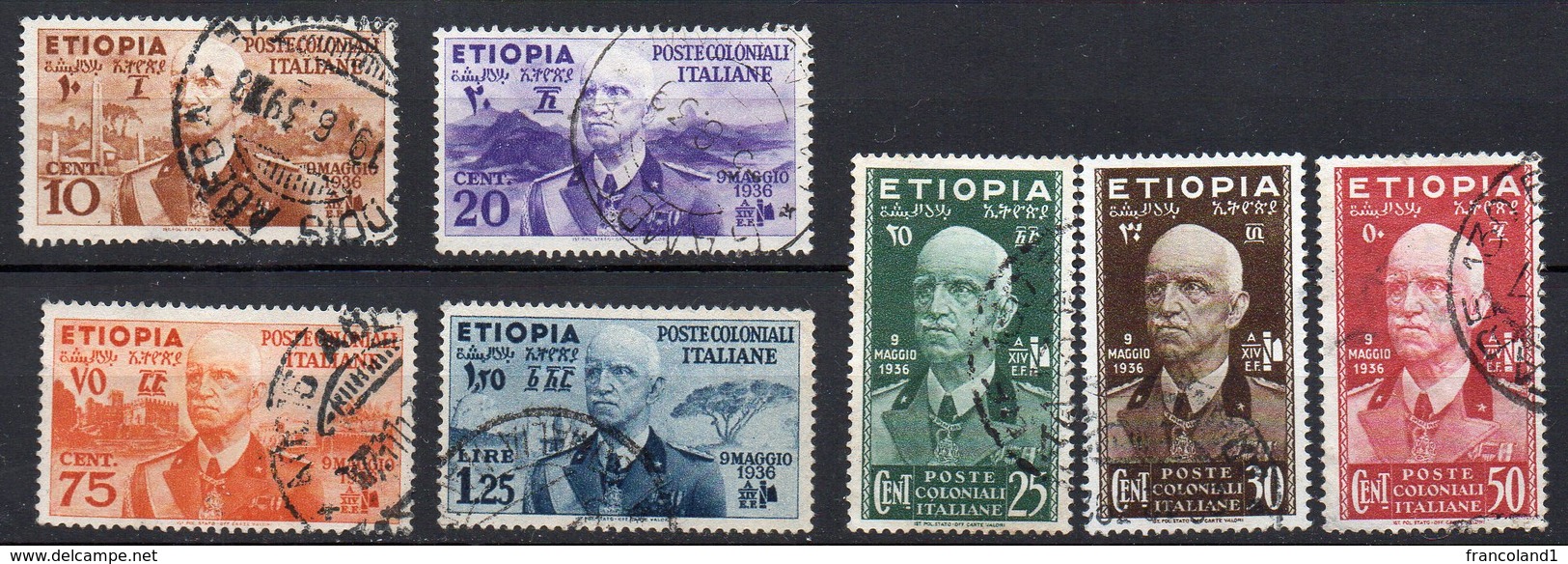 1936 Etiopia Vittorio Emanuele III Serie Completa Timbrata Used - Aethiopien