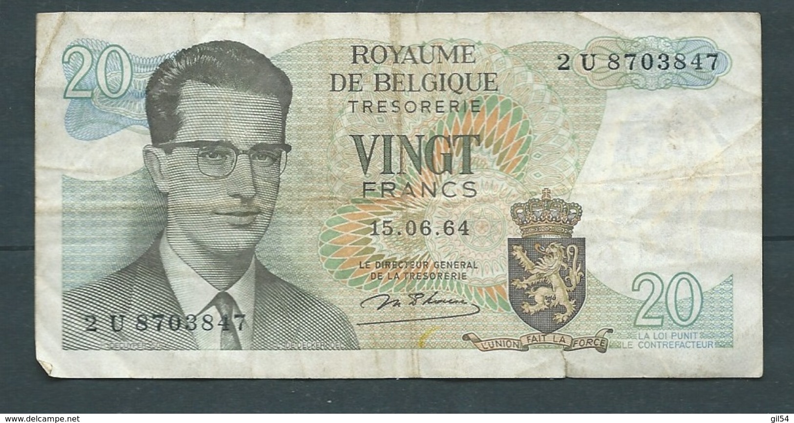 Billet, Belgique, 20 Francs, 1964,   - Laura 5008 - 20 Francs