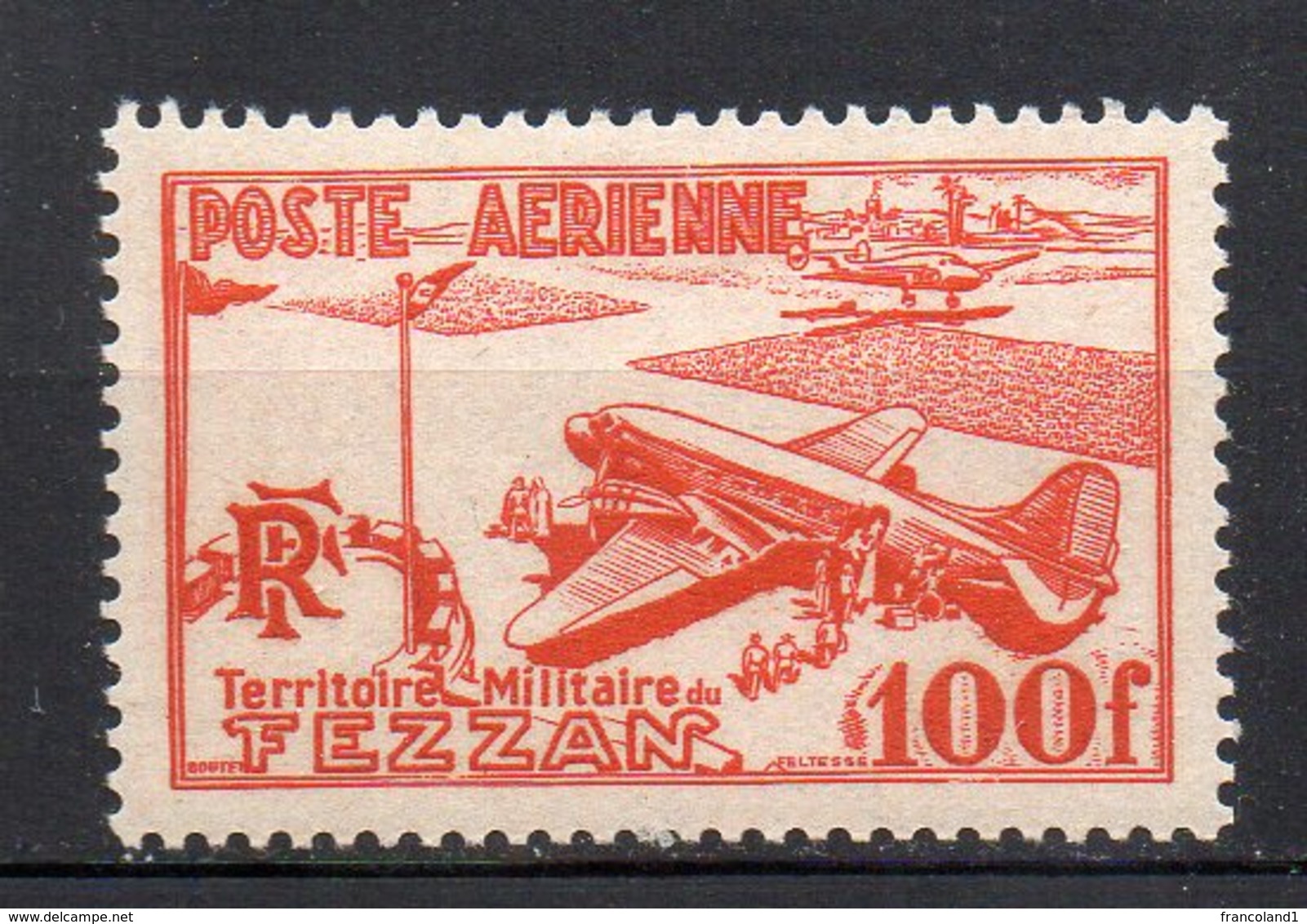 1948 Fezzan Posta Aerea N. 1  100 Franchi Nuovo MLH* - Fezzan & Ghadames