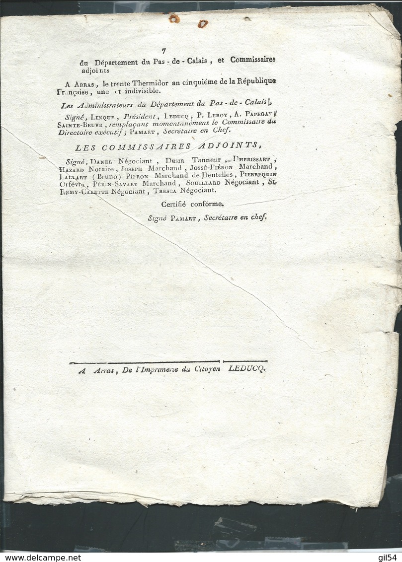 dossier Watten ( nord) - révolution fr- tableau  fixation  valeur  assignats , an 3 , an 4   lire détail modb133