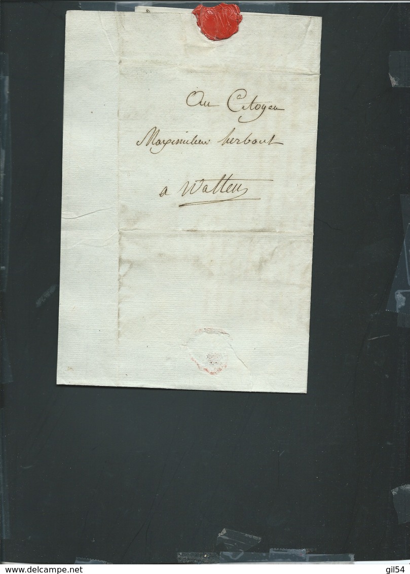 dossier Watten ( nord) - révolution fr- tableau  fixation  valeur  assignats , an 3 , an 4   lire détail modb133