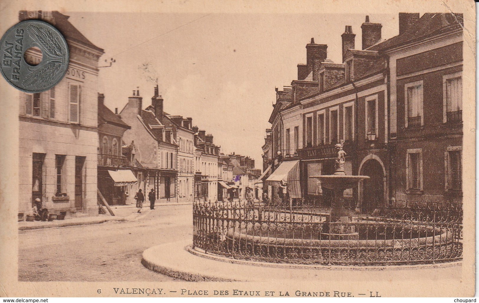 36 -Carte Postale Ancienne De VALENCAY      Place Des Etaux Et La Grande Rue - Other & Unclassified