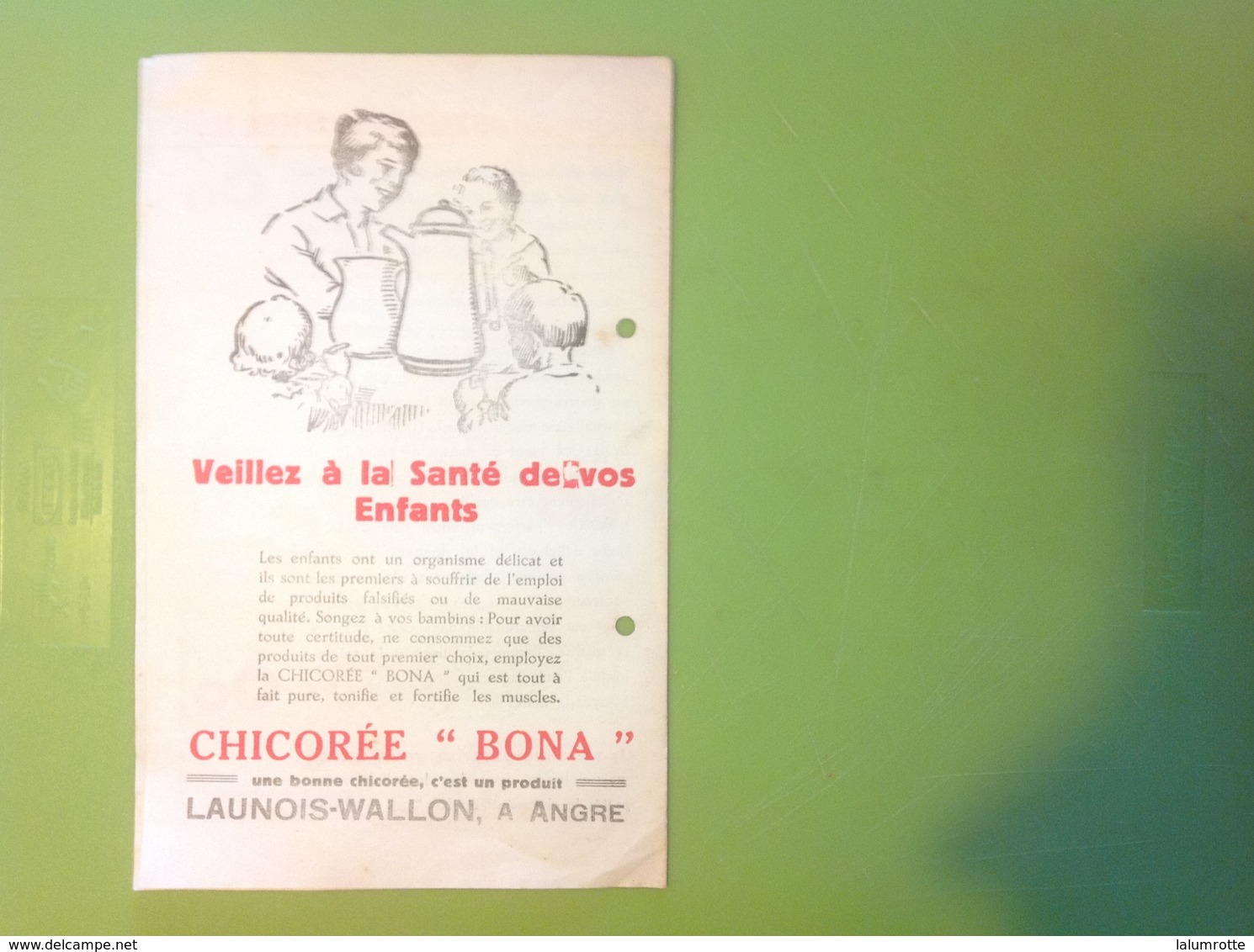 Pu. 121.  Ancien Depliant Publicitaire De 4 Pages De La Chicorée Bona Produit Par Launois Wallon A Angre - Publicidad