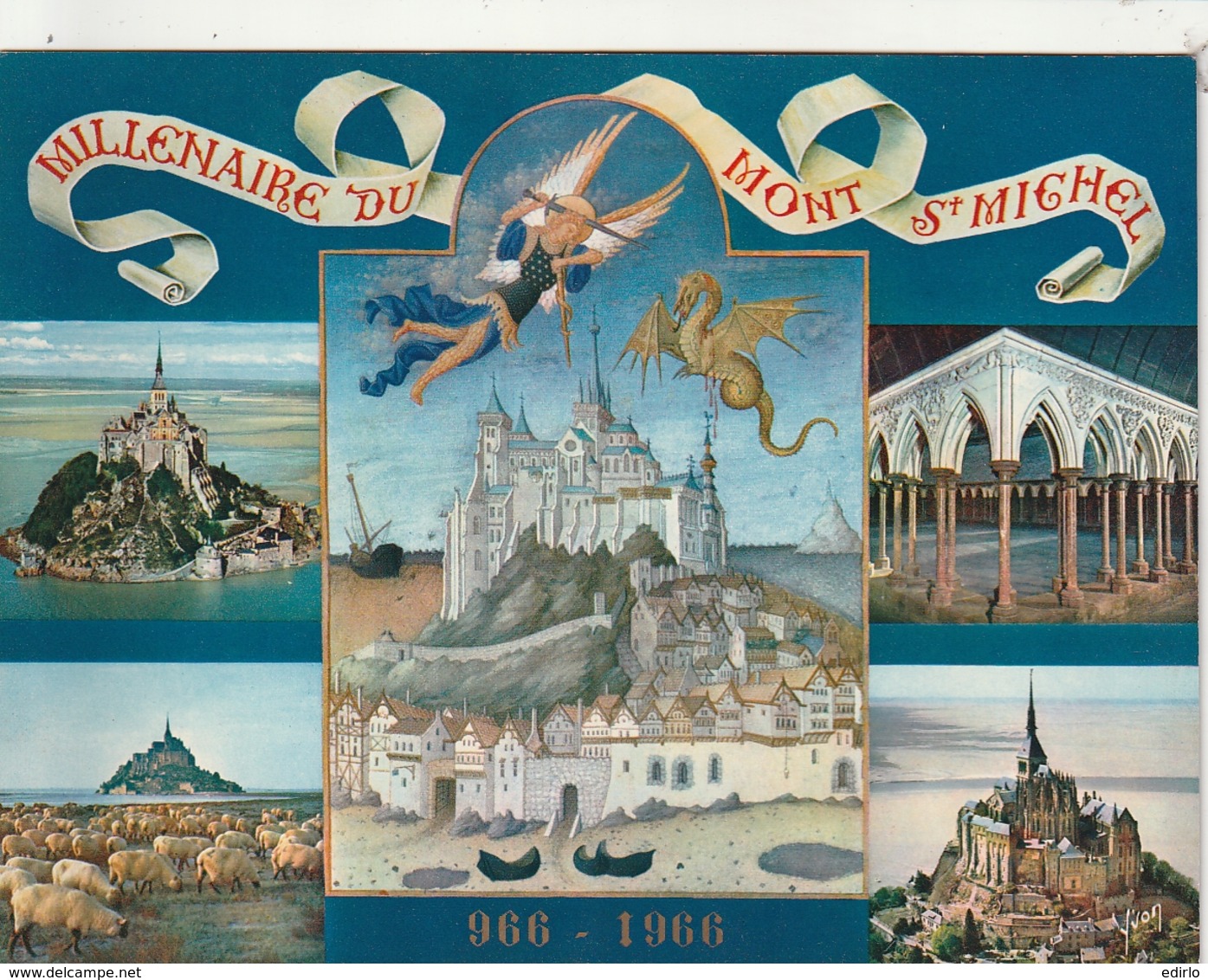 *** CALENDRIER 1975*** Mont Saint Michel 14x20cm --carte Postale Géante Calendrier Au Dos Offert  éditions  YVON - Big : 1971-80