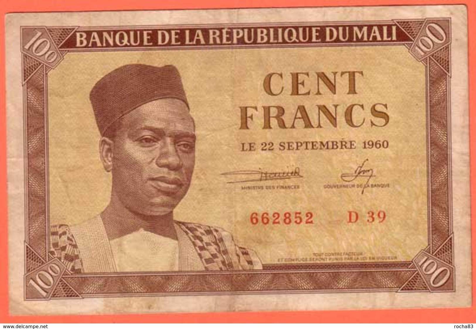 MALI - 100 Francs Du  22 09 1960 - Pick 2 - Mali