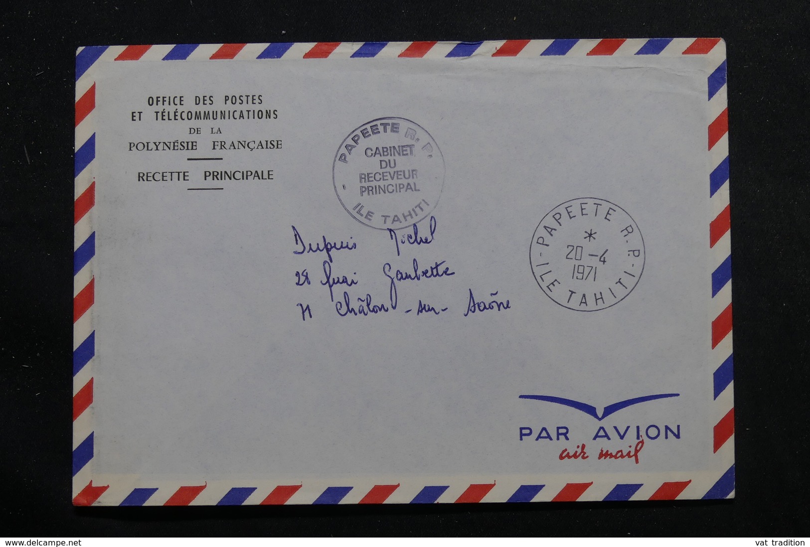POLYNÉSIE - Enveloppe Des PTT De Papeete Pour La France En 1971 - L 55951 - Brieven En Documenten