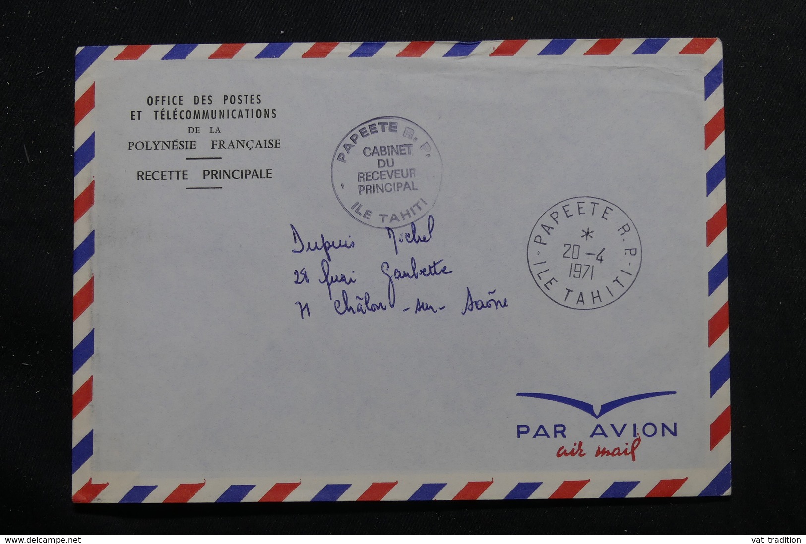 POLYNÉSIE - Enveloppe Des PTT De Papeete Pour La France En 1971 - L 55951 - Briefe U. Dokumente