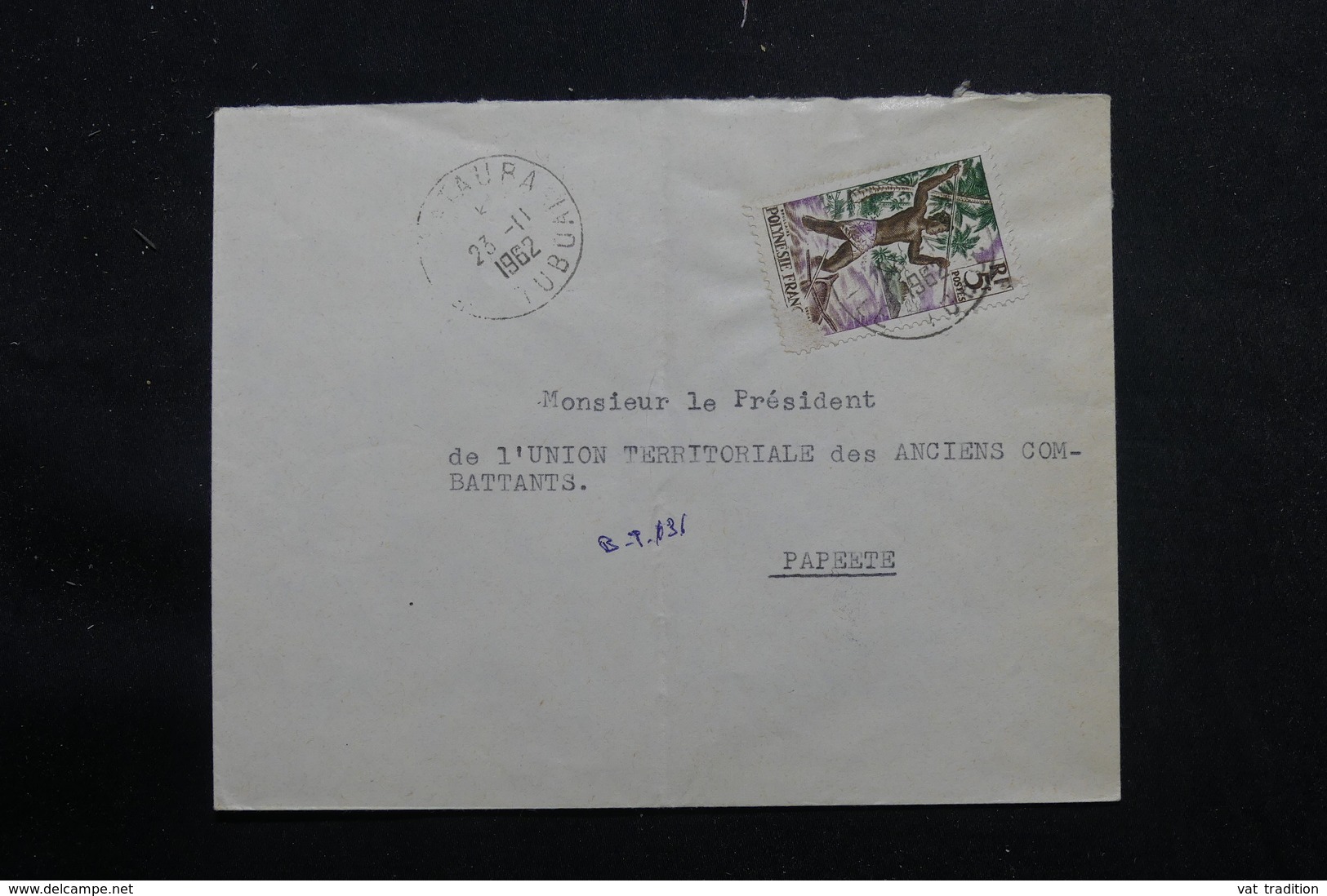 POLYNÉSIE - Enveloppe De Mataura En 1962 Pour Papeete - L 55965 - Brieven En Documenten