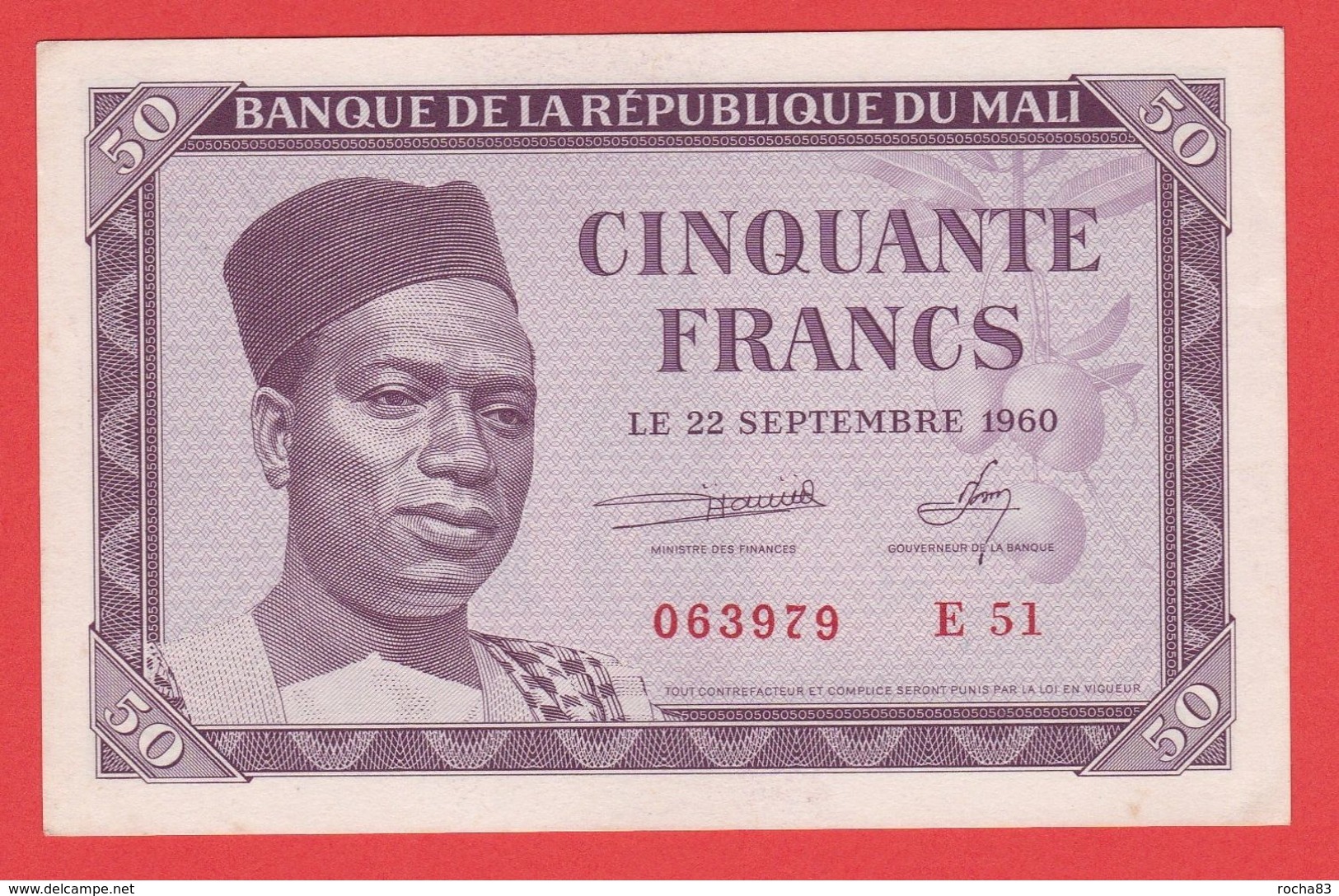 MALI - 50 Francs Du  22 09 1960 - Pick 1 - Mali