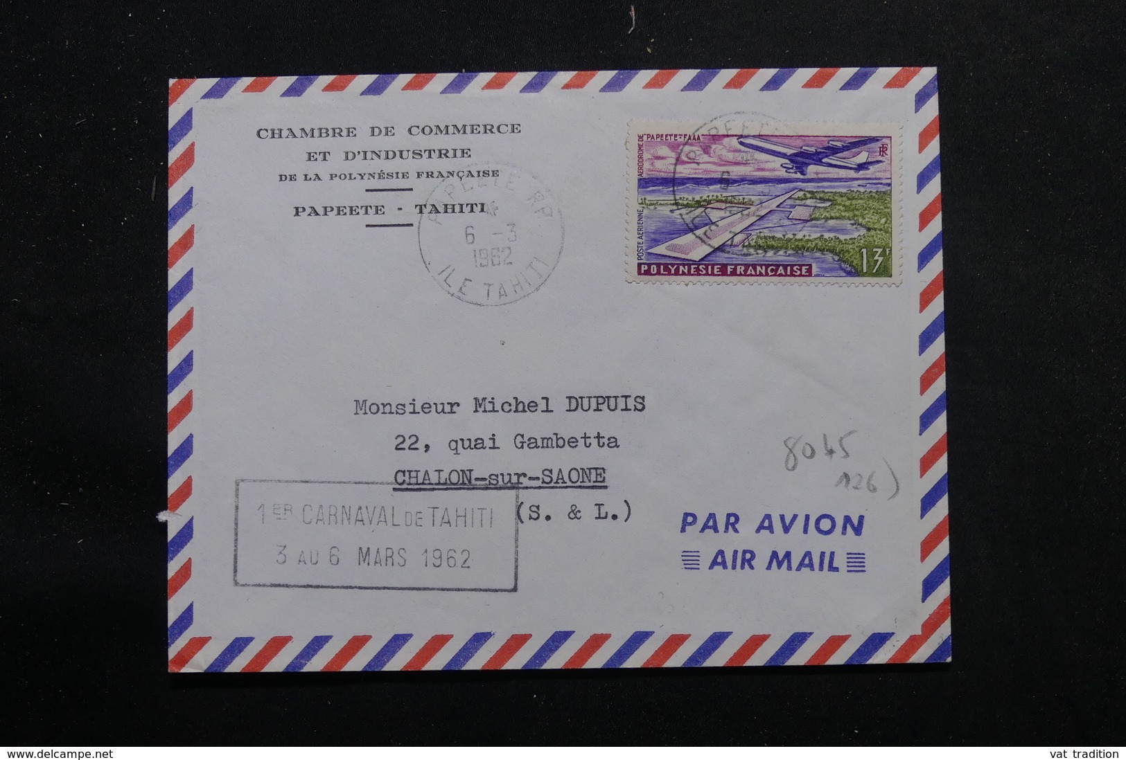 POLYNÉSIE - Enveloppe De Papeete Pour La France En 1962, Affranchissement Plaisant - L 55971 - Covers & Documents