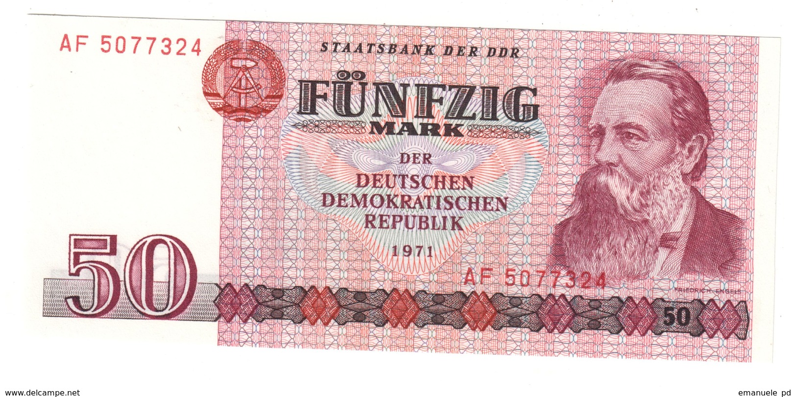 GERMANY EAST DDR	50	MARK	1971	P30	UNC			.CV. - 20 Mark