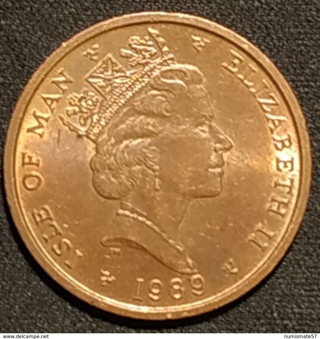 ILE DE MAN - ISLE OF MAN - 2 PENCE 1989 - Elizabeth II ( 3ème Effigie ) - KM 208 - Île De  Man