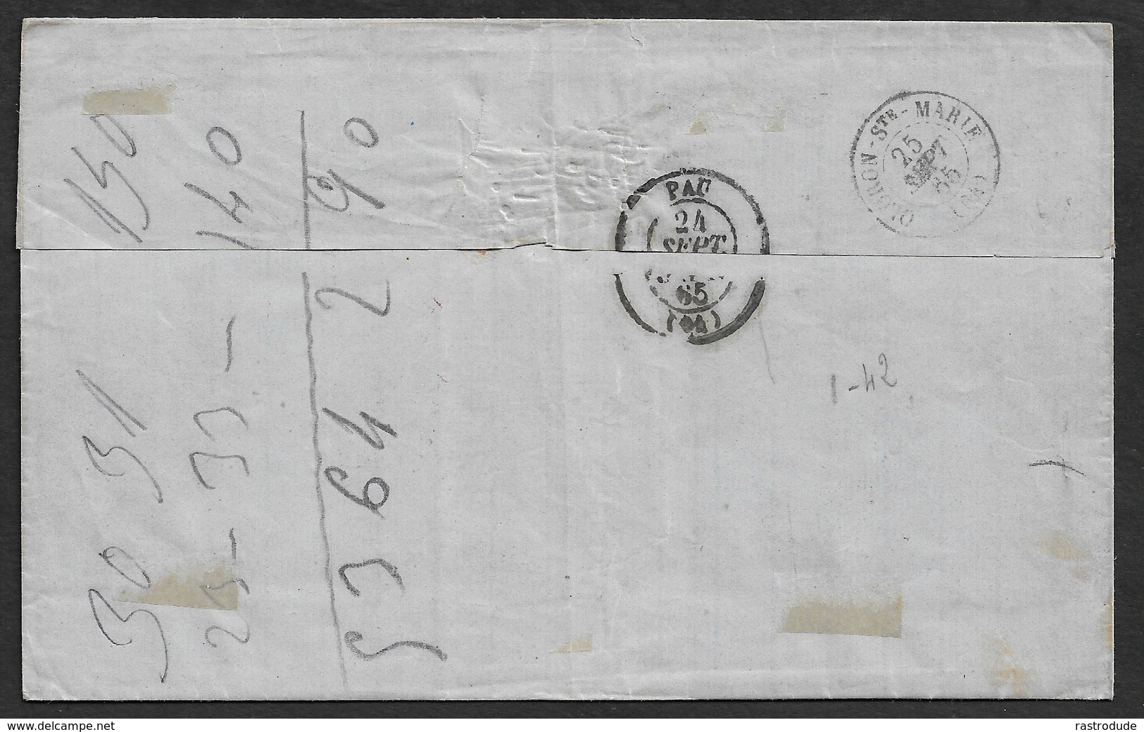 1865 ESPAGNE - 12cu ED.70 MERIDA A OLORON-St.MARIE ( Pyrénées-Atlantiques ). - Lettres & Documents