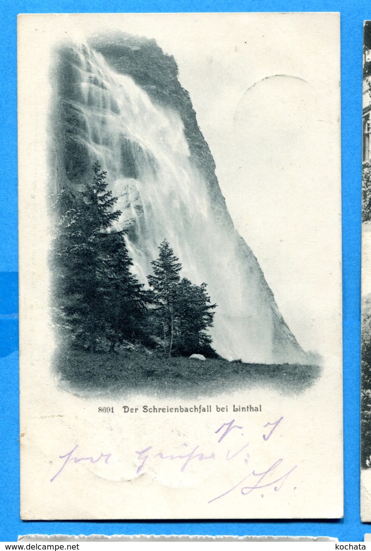 NY397, Linthal, Der Schreienbachfall, 8691, Précurseur, Circulée 1906 - Linthal