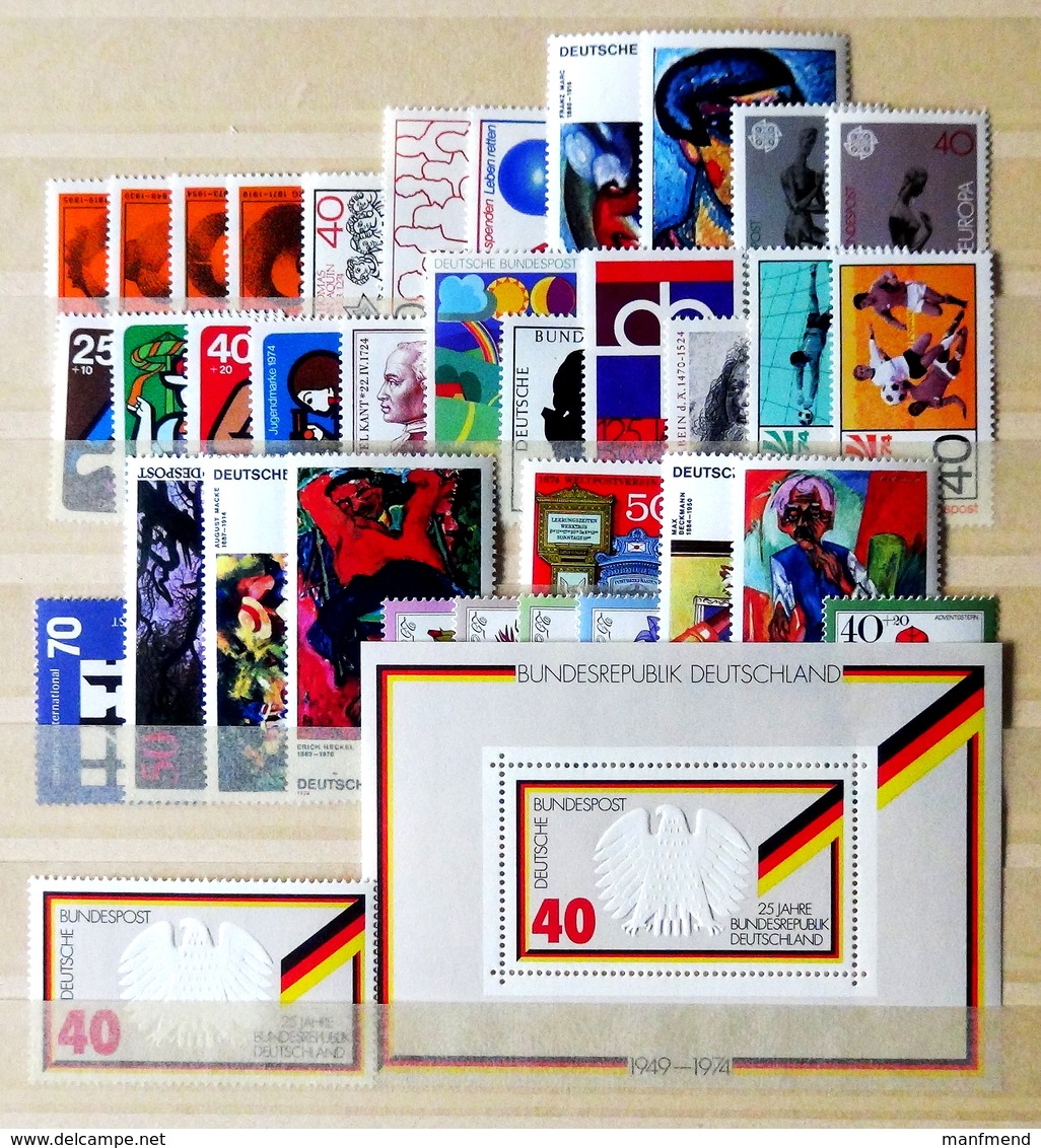 Germany - 1974 - Mi:DE 791-825 Yt:DE 640-672**MNH - Compl.year - Look Scan - Collections Annuelles