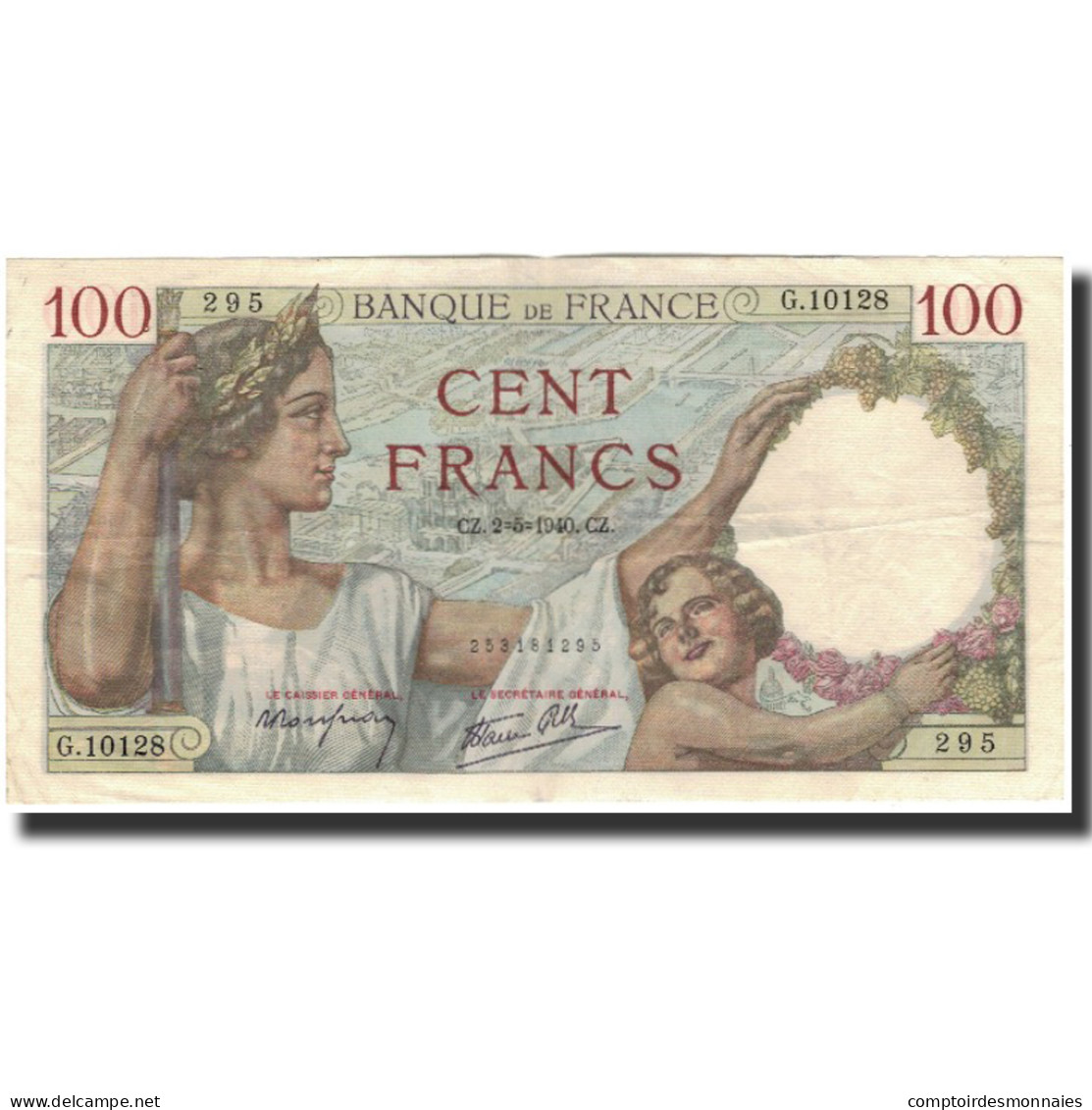 France, 100 Francs, Sully, 1940-05-02, TTB, Fayette:26.28, KM:94 - 100 F 1939-1942 ''Sully''