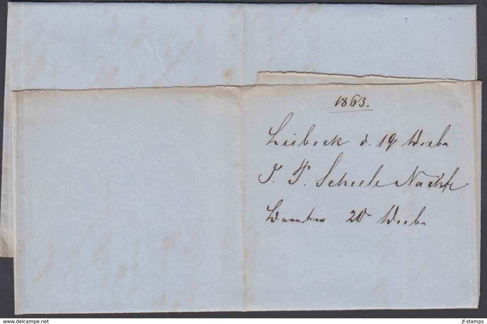 1863. 3 + KDOPA LÜBECK To Hammer Bei Mölln.  4 S KGL POST FRIM. Letter Included. () - JF321265 - Lettres & Documents