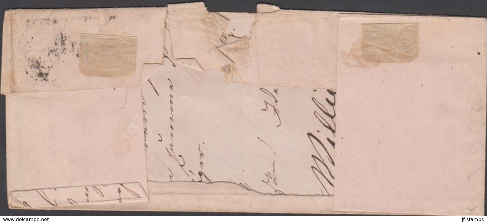 1854. 1 + CLOCK-CANCEL KØBENHAVN To General C. Hartenberg, Pontonner Companiet I Rend... () - JF321267 - Cartas & Documentos