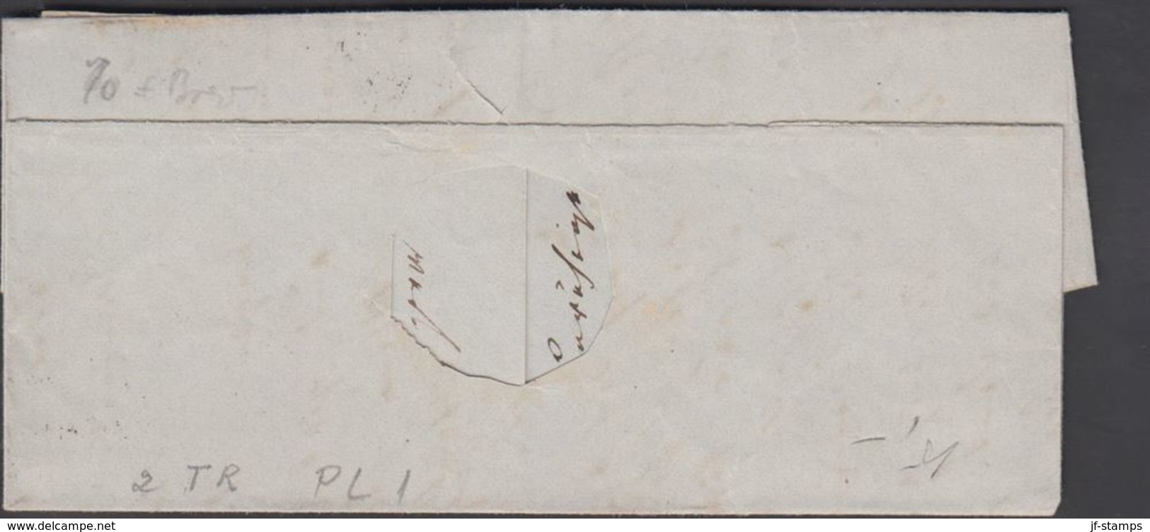 1856. 119 + ITZEHOE 21 2 1856 Stamp With Unusual Paper Fold 4 S KGL POST FRIM.  () - JF321272 - Briefe U. Dokumente