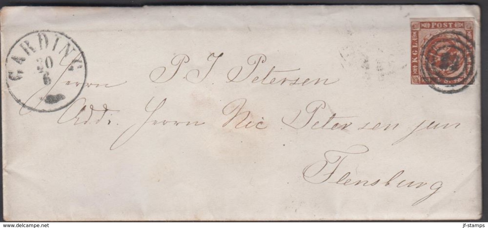 1861. 83 + GARDING 21 1 To Flensburg.  4 S KGL POST FRIM. Written 29th January. Lette... () - JF321290 - Cartas & Documentos