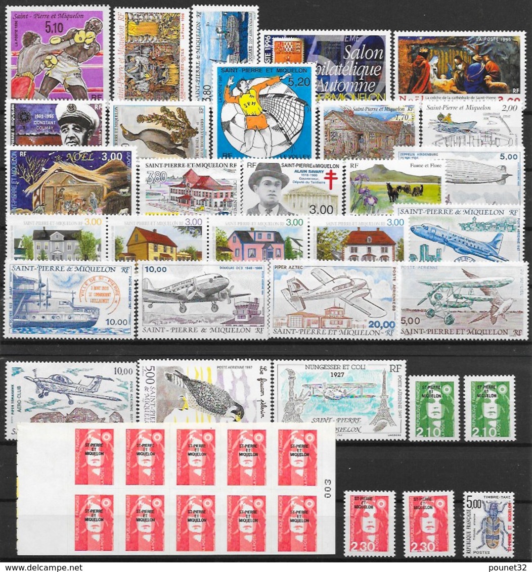 ST PIERRE & MIQUELON : JOLI LOT ENTRE 1986 & 1998 + POSTE AERIENNE + CARNETS PERMANENTS NEUFS ** SANS CHARNIERE - Colecciones & Series