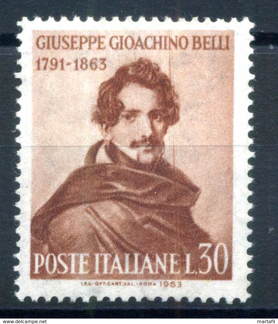 Repubblica Varietà - 1963 G. Belli Striscia Sottile Di Colore Bruno Che Attraversa Il Centro Del Francobollo - Varietà E Curiosità