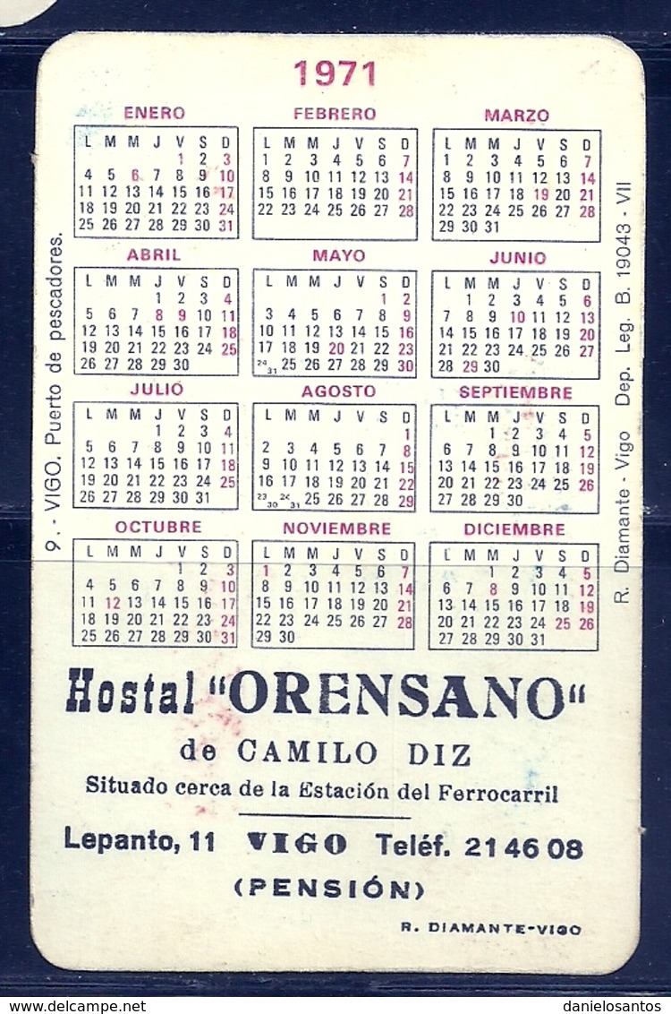 1971 Pocket Calendar Calandrier Calendario Portugal Traineiras Trawlers Arraste Chalutier - Grand Format : 1971-80