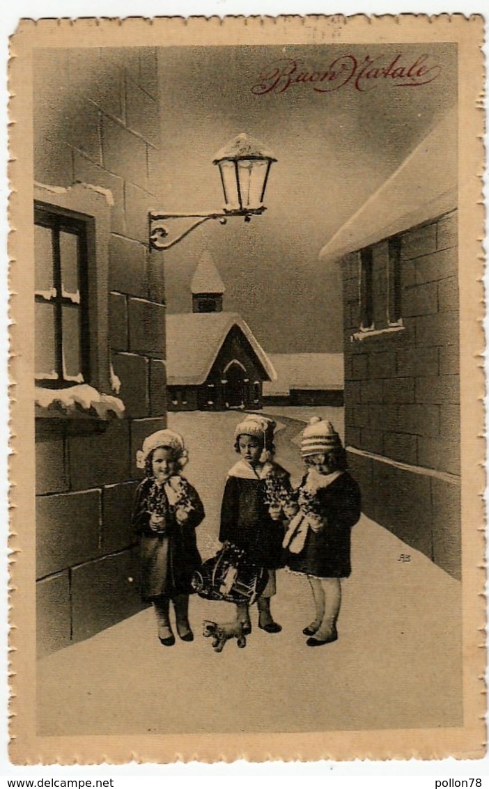 BUON NATALE - BAMBINI CON REGALI - 1914 - Vedi Retro - Formato Piccolo - Santa Claus