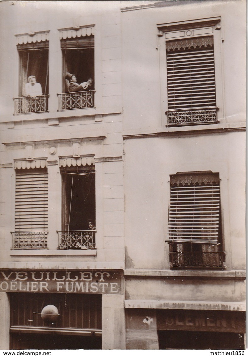 Photo Vers 1900 LYON - Rue De La Victoire, "Veuillet Poelier Fumiste" (A219, Ww1, Wk 1) - Lyon 3