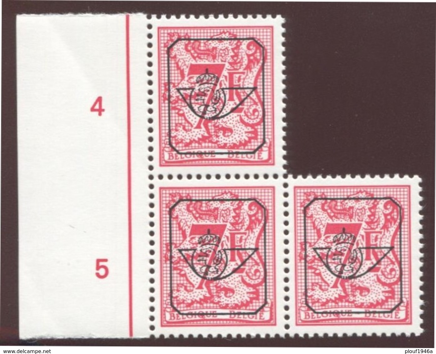 COB  Typo  812 (P6)  Bloc De 3 - Sobreimpresos 1967-85 (Leon Et Banderola)