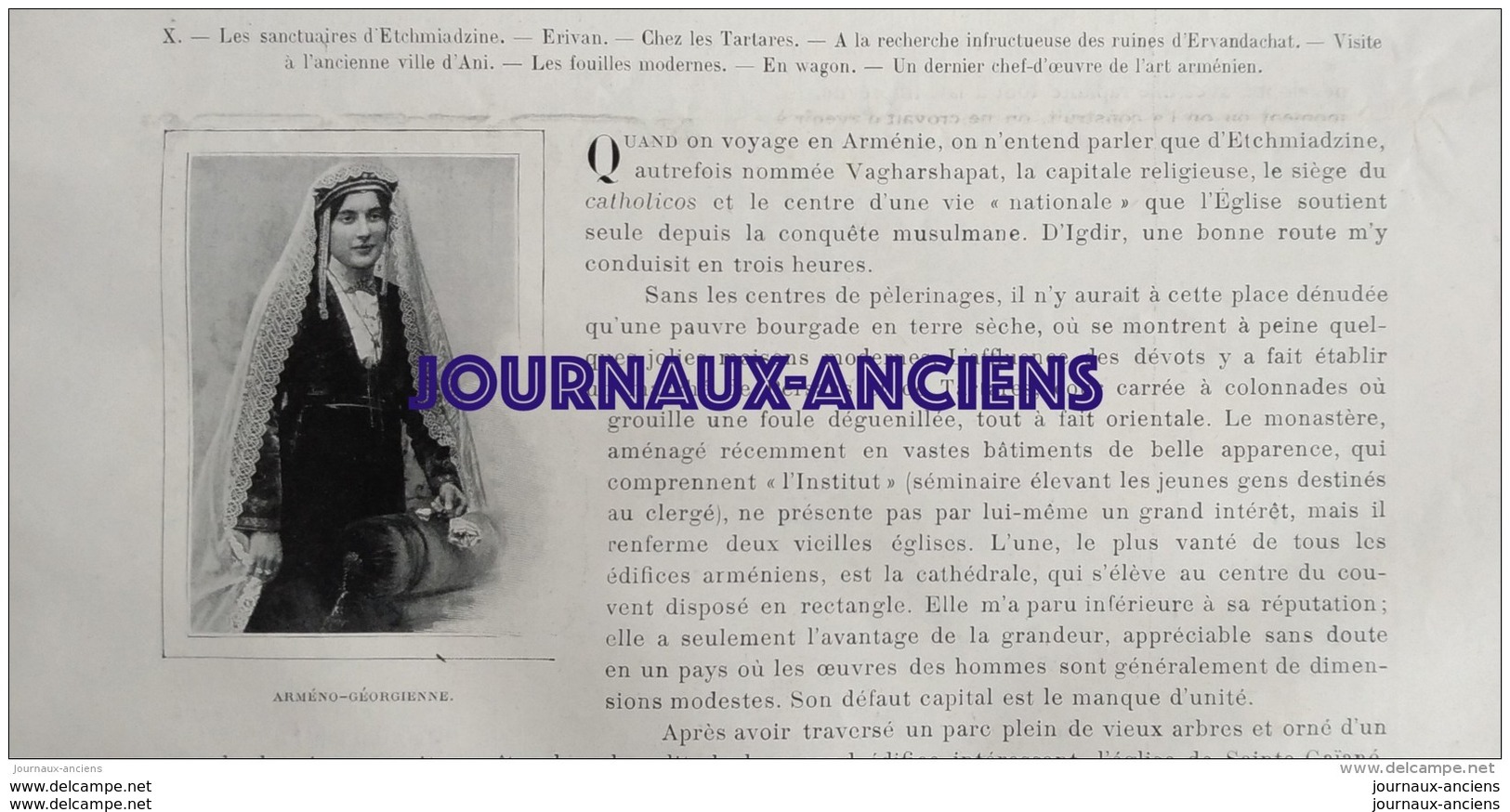 1907 ARMENIE - PAYSANS D'ERIVAN - RUINE D'ANI - PAYSANS DE LA VALLÉE TCHAROTT - LE TOUR DU MONDE