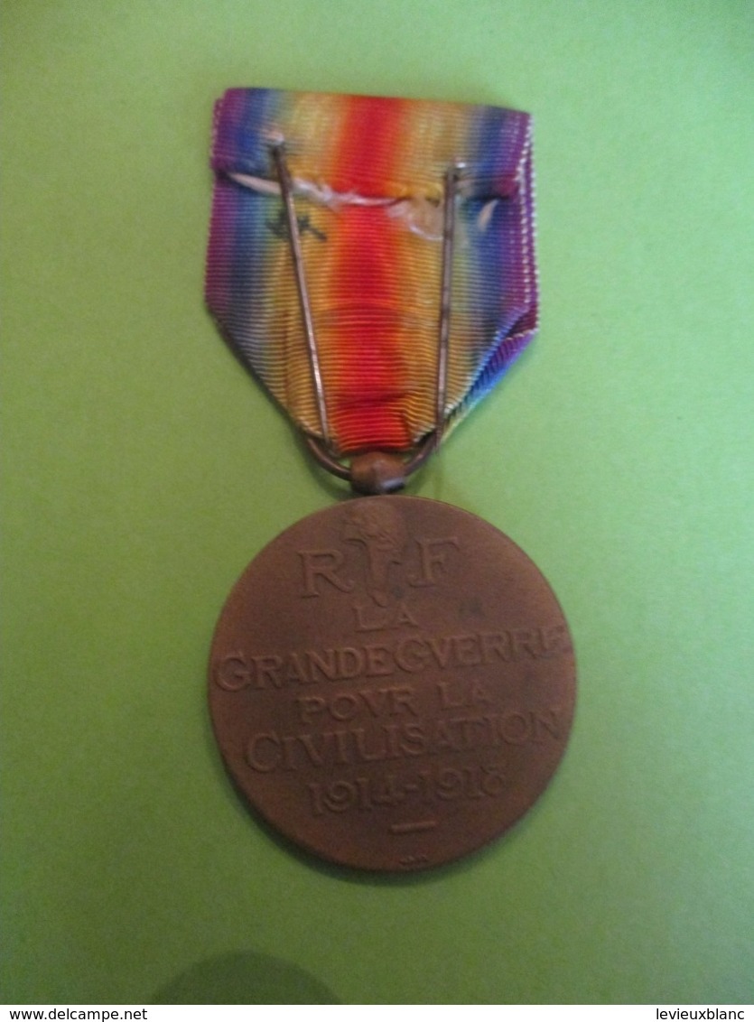 Médaille Commémorative 14-18/ République Française/La Grande Guerre Pour La Civilisation/  Morlon/1922    MED370 - Francia