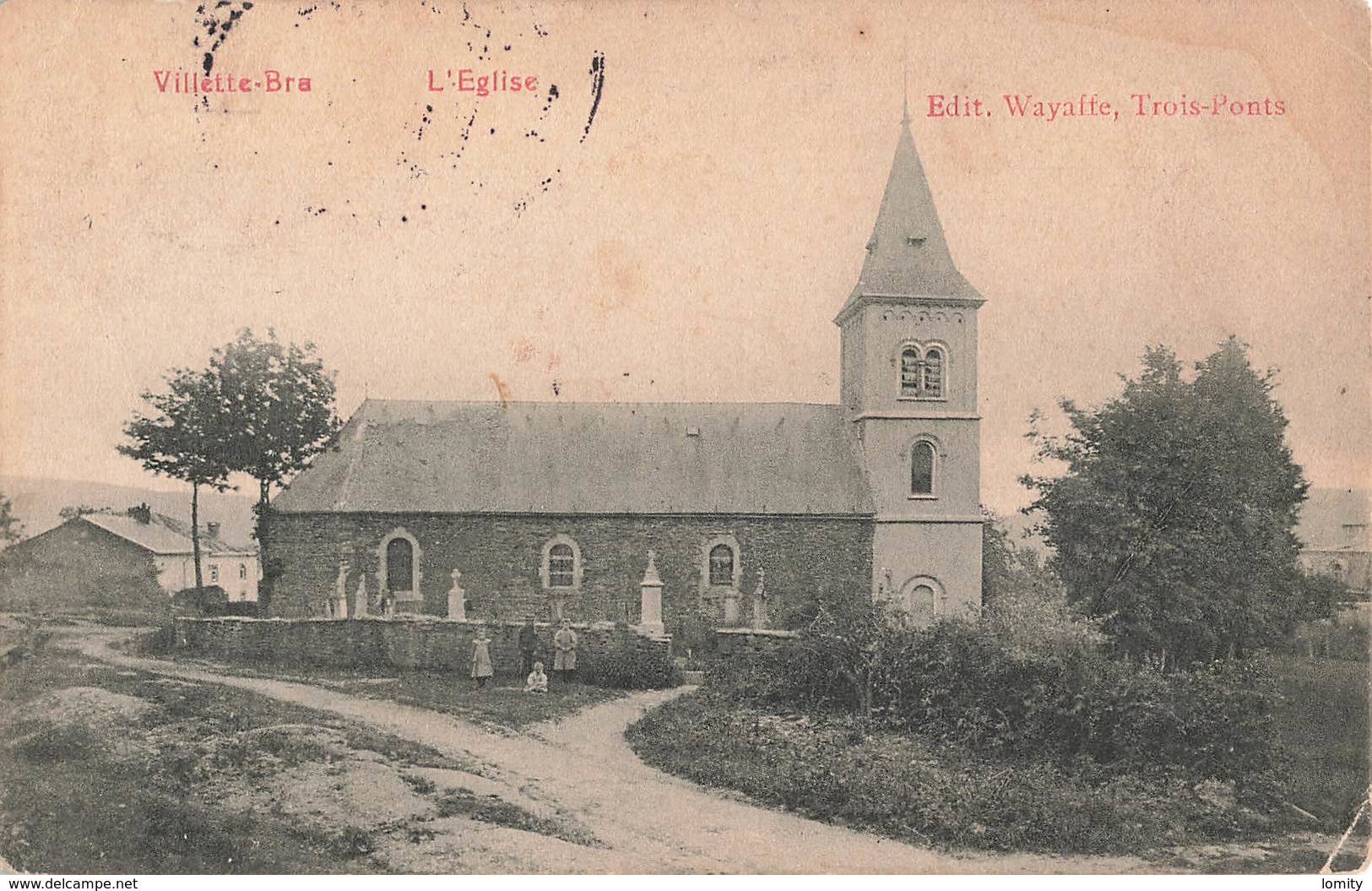 Belgique Villiette Bra Eglise Cachet 1912 - Lierneux