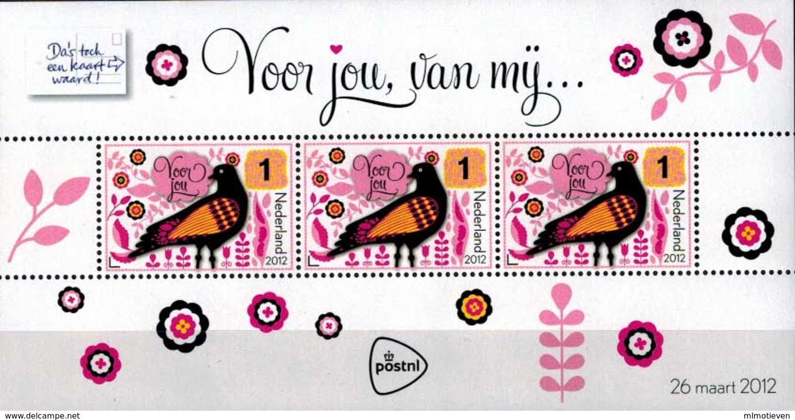 MNL-BK1-223 MDB MINT ¤ NETHERLANDS 2012 3w In Serie ¤ OISEAUX - BIRDS - VOGELS - Paons