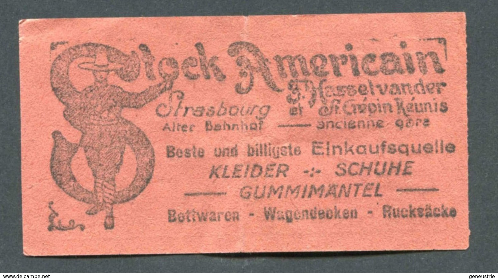 Ticket De Tramway Ancien "Compagnie Des Tramways Strasbourgeois" Strasbourg - Alsace - Europa