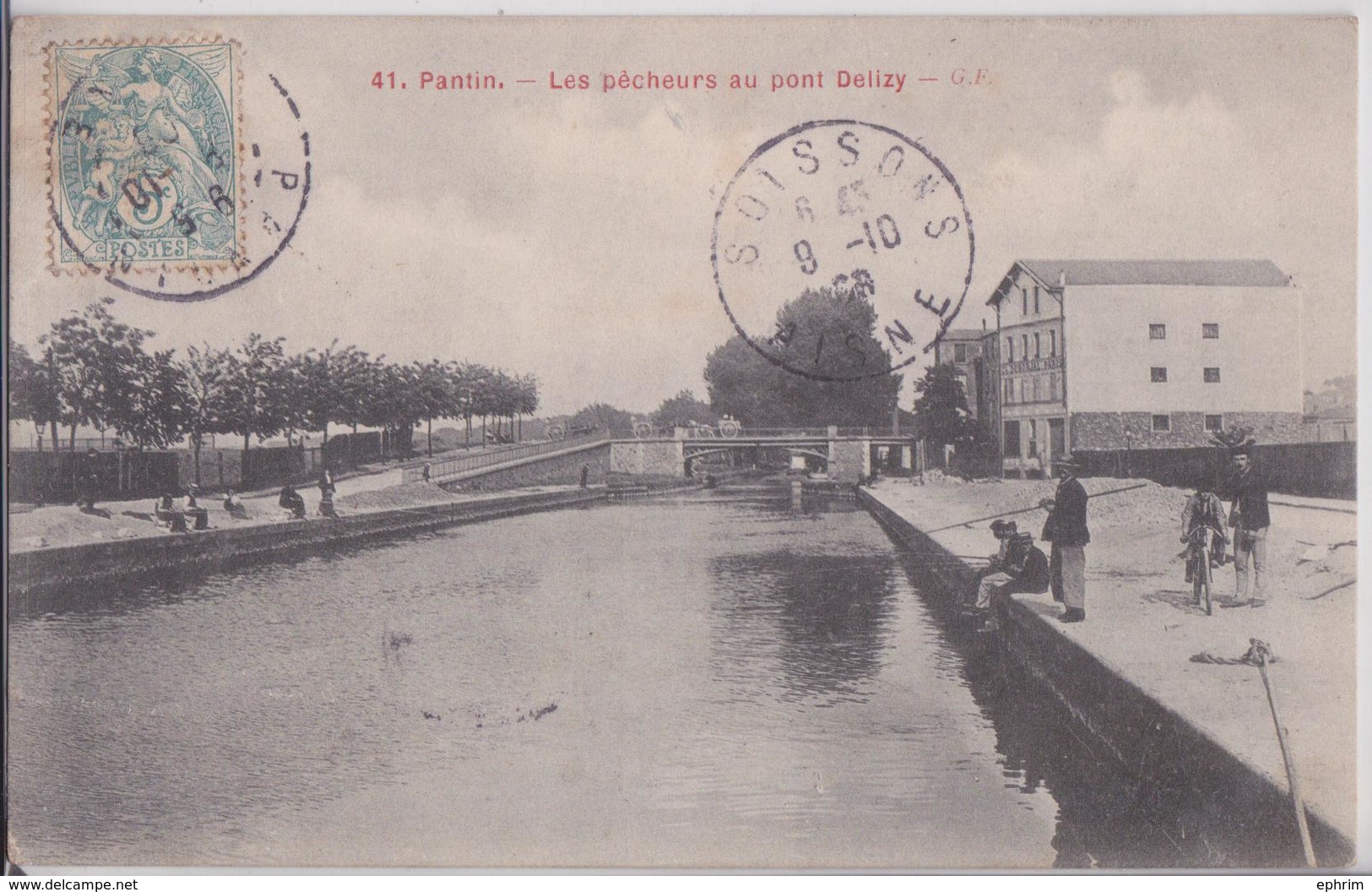 93 PANTIN - Les Pêcheurs Au Pont Delizy - Pantin