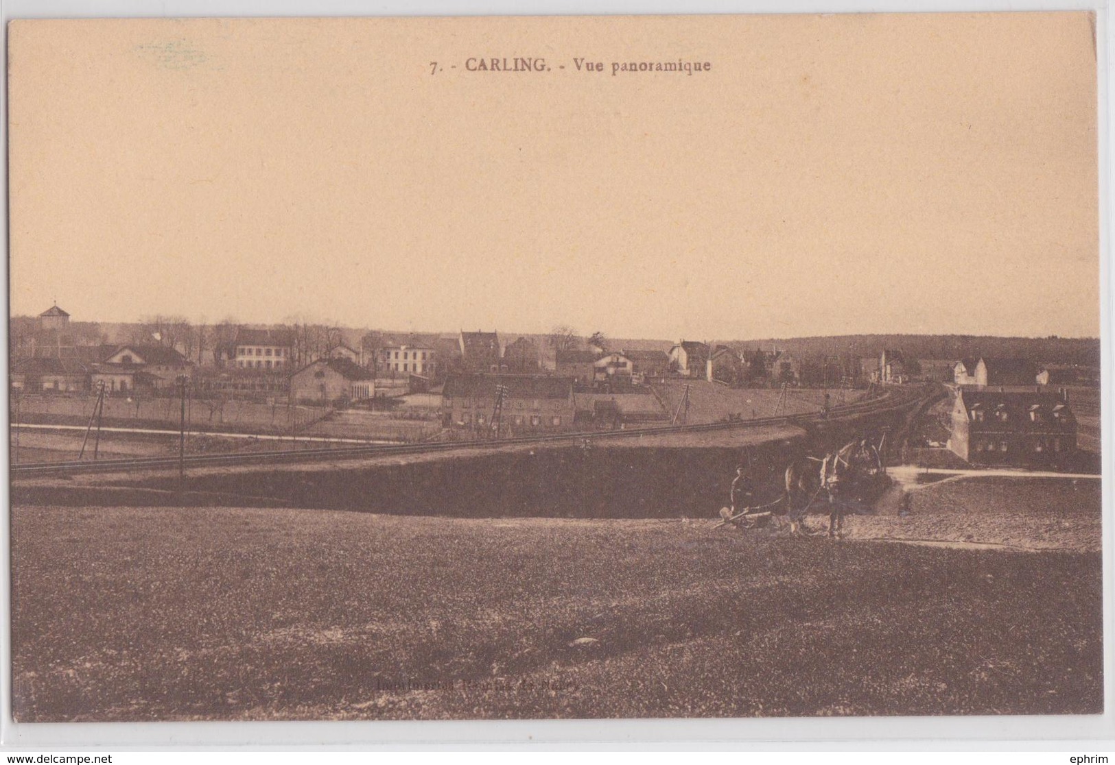 CARLING (Moselle) - Vue Panoramique - Labourage - Voie Ferrée - Altri & Non Classificati