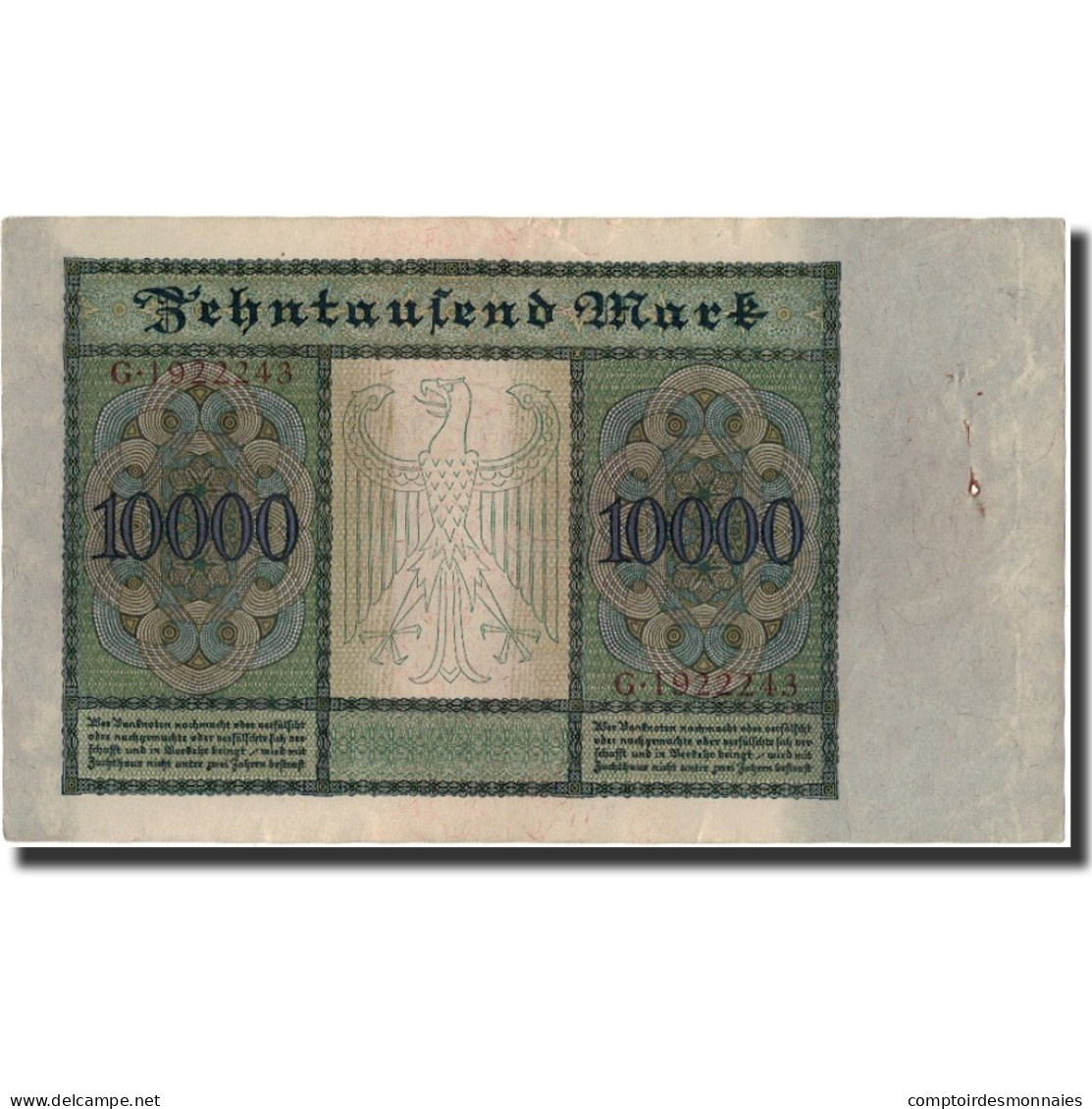 Billet, Allemagne, 10,000 Mark, 1922, KM:70, SUP - 10000 Mark