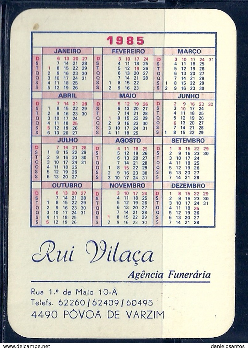 1985 Pocket Calendar Calandrier Calendario Portugal Lugares Cidades Costumes Povoa Do Varzim Paços Do Concelho - Grand Format : 1981-90