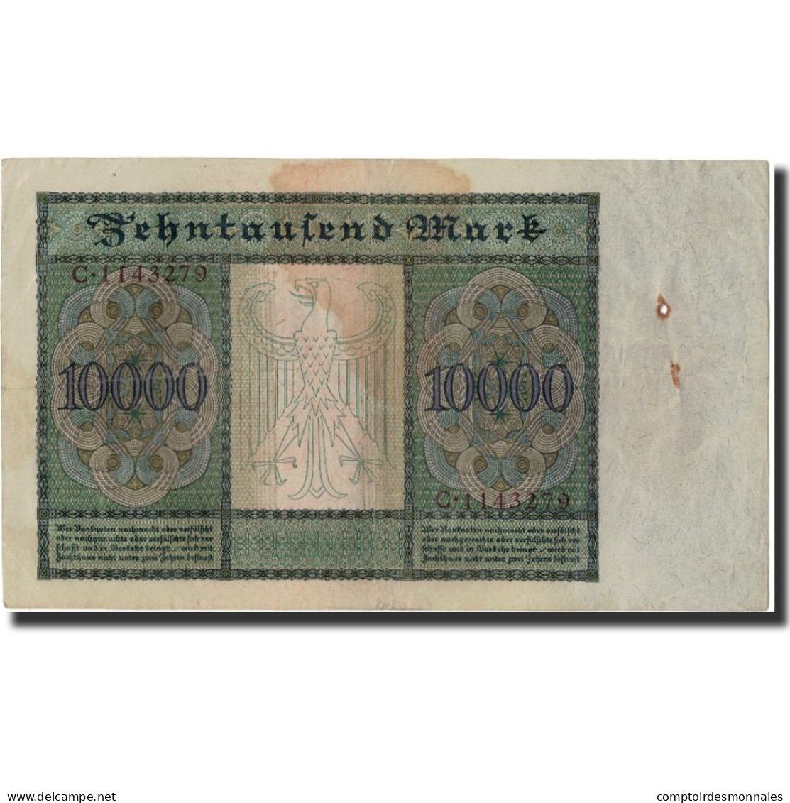 Billet, Allemagne, 10,000 Mark, 1922, KM:70, TB+ - 10.000 Mark