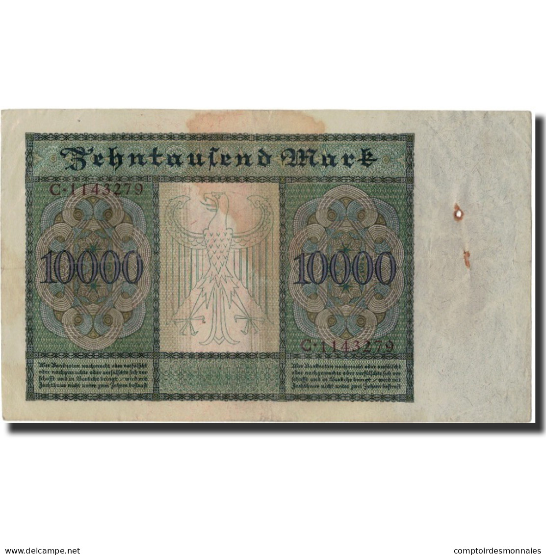 Billet, Allemagne, 10,000 Mark, 1922, KM:70, TB+ - 10000 Mark