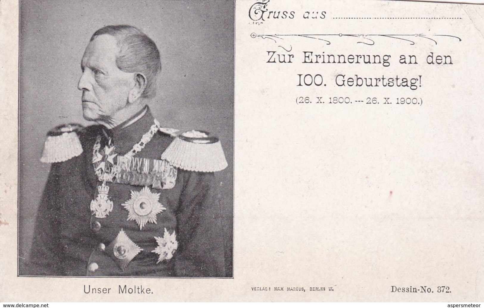 UNSER MOLTKE. ALLEMAGNE CARTE POSTALE CIRCA 1900's NON CIRCULEE. SOLD AS IS -LILHU - Hommes Politiques & Militaires