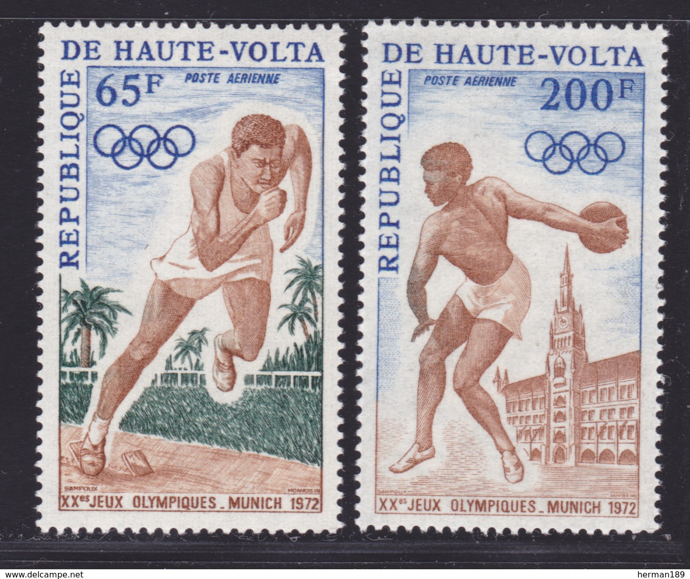 HAUTE-VOLTA AERIENS N°  102 & 103 ** MNH Neufs Sans Charnière, TB (D9234) Jeux Olympiques Munich - 1972 - Alto Volta (1958-1984)