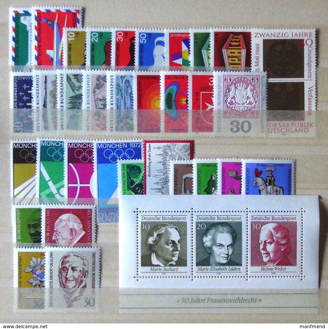 Germany - 1969 - Mi:DE 576-611 Yt:DE PA1-2,441-474**MNH - Compl.year - Look Scan - Collections Annuelles