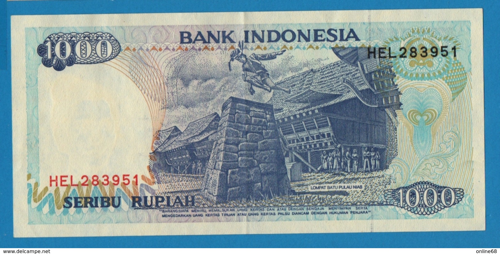 INDONESIA 	1000 Rupiah  Serie BAZ Tjut Meutia	1992/1995	# HEL283951  P# 129d - Indonesië