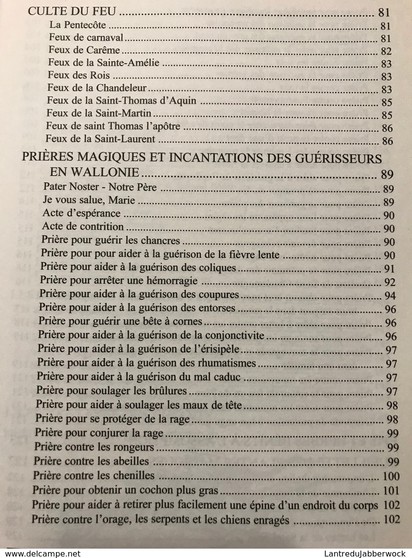 DE WARSAGE Sorcellerie Et Cultes Populaires En Wallonie Coutumes Magie Et Prières Régionalisme Folklore Saints Rebouteux - Belgique