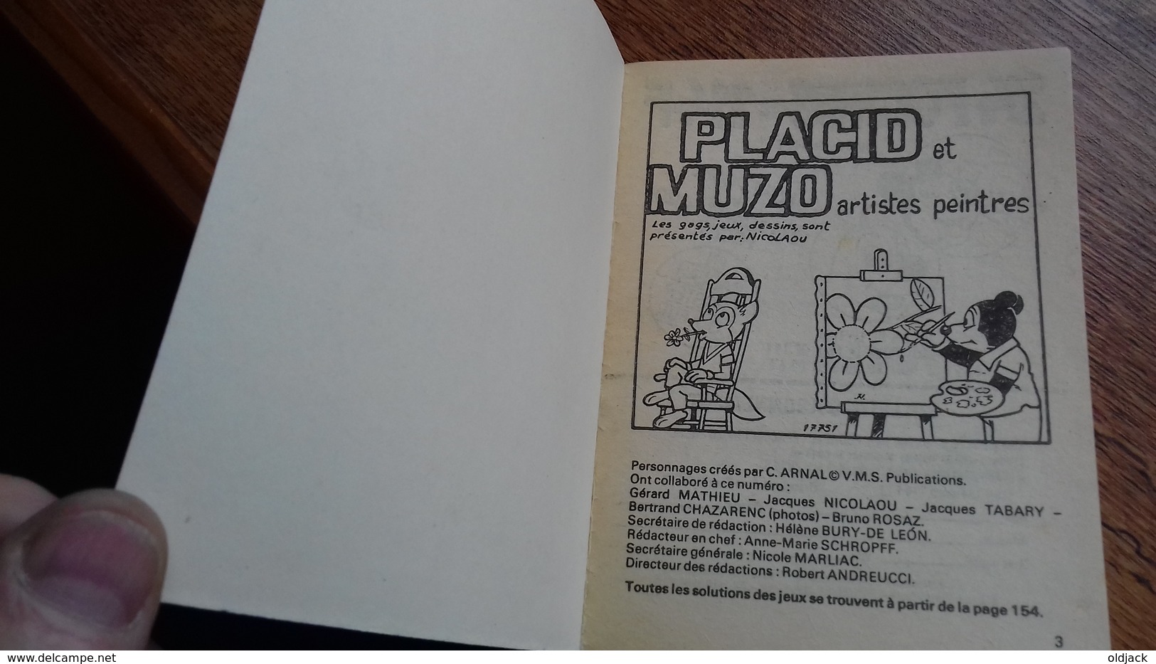 ARNAL C."PLACID ET MUZO POCHE N°219." Jeux-gags-blagues.143 X 108mm.1987 (cag13) - Collezioni