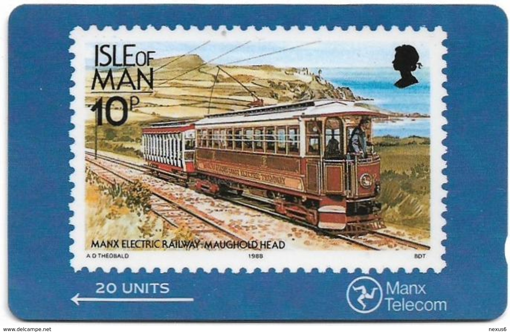 Isle Of Man - GPT - Stamps On Blue - Manx Electric Railway - 4IOMB - 1989, 8.419ex, Used - Man (Isle Of)