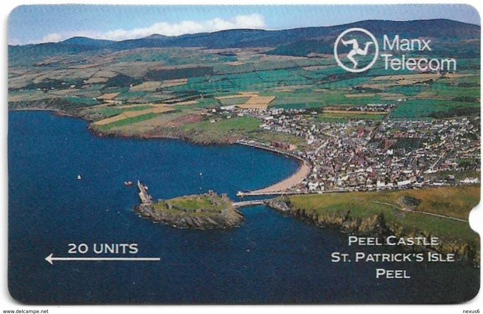 Isle Of Man - GPT - Landscapes - Peel Castle (Deep Notch), 3IOME - 20U, 1989, 10.516ex, Used - Man (Ile De)