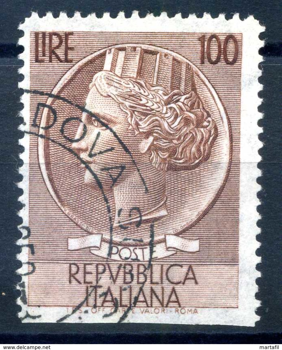 Repubblica Varietà - 1955 Turrita 100 Lire Non Dentellato In Basso - Abarten Und Kuriositäten